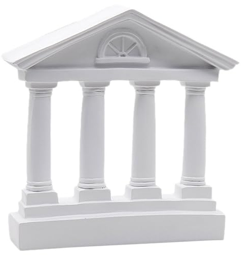 HOOWIFFY Dekoratives Griechische Säule Modell aus Kunstharz als Antikes Tempelbauwerk für Hausdekoration und Buchladen im Klassischen Römischen Stil in Weiß