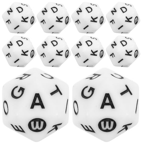 LOPUNER 40 dadi con lettere dell'alfabeto inglese - Dadi da gioco a 20 facce per imparare a scrivere, ideali per l'apprendimento a casa, in famiglia, in campeggio, per feste e per imparare le