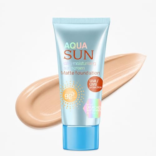 Getönte Tagescreme SPF 90,BB Sonnenschutzcreme, BB cream, Foundation & Sonnencreme Gesicht, Feuchtigkeitsspendend, Matt, Lichtschutzfaktor SPF 90 für Damen & Reife Haut
