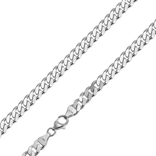 trendor Halskette für Männer 925 Silber Flachpanzer Breite 6,9 mm 85888 | modischer Halsschmuck für Herren aus echtem Sterlingsilber, tolle Geschenkidee,