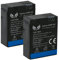 2X SK Akku GoPro | 1180mAh | für GoPro Hero 3 Hero 3 Plus 3+ / Black White und Silver Edition/AHDBT-201 AHDBT-301 AHDBT-302 AHBBP-301 ACARC-001