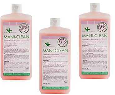 KK Mani-Clean Phenia, Flüssigseife in 3x 1L Euroflasche, Cremeseife mit blumigem Duft, hautfreundlich und mild, rückfettend, ph neutral, kompatibel mit gängigen Spendersystemen