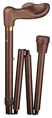 Gastrock Gehstock Deluxe-Fischer-Faltstock Soft bronze rechte Hand