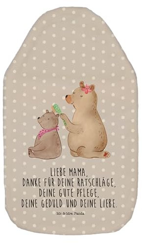 Mr. & Mrs. Panda Wärmflasche Bär Kind - Geschenk, Kinderwärmflasche, Mutti, Schwester, Mutter, Opa, Kleine Wärmflasche, Tochter, Haare kämmen, Mama,