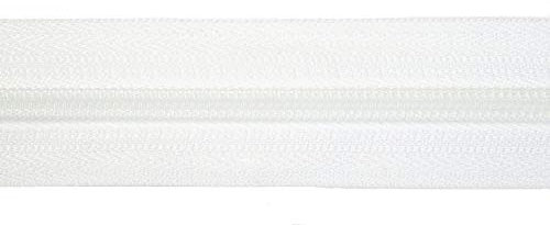 Jajasio Endlosreißverschluss mit Zipper 3mm (Nonlock), 5 Meter, Reißverschluss endlos Auswahl aus 40 Farben/Farbe: 51 – Weiss