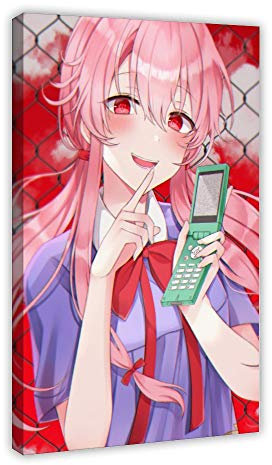 Anime Yuno Gasai The Future Diary 2 Leinwand-Poster, Schlafzimmer, Dekoration, Sport, Landschaft, Büro, Raumdekoration, Geschenk, 30 x 45 cm, Rahmen style1