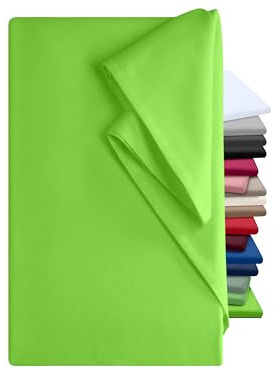 npluseins Bettlaken - Leintuch ohne Gummizug - Tuch ist ideal für Terrasse Reisen Camping und Tischtuch - Wohnmobil Laken - Betttuch ohne Gummizug - 100% Baumwolle, ca. 150 x 250 cm, apfelgrün