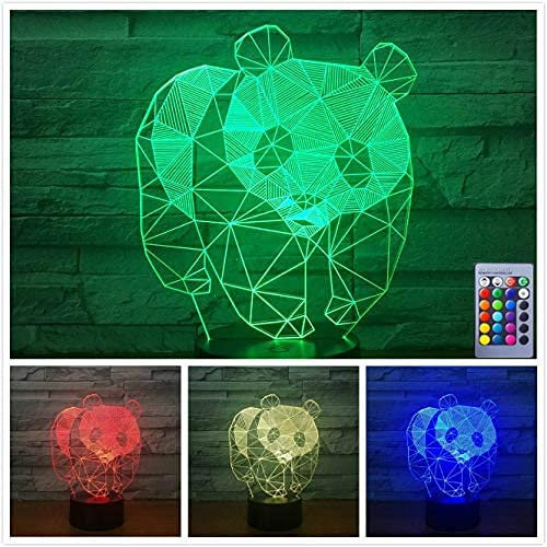 Jinson well 3D Panda led licht Lampe optische Illusion Nachtlicht, 7 Farbwechsel Tisch Schreibtisch Dekoration Lampen Acryl USB Spielzeug
