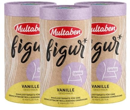 Multaben Diät Shake – proteinreicher Abnehm Shake für eine Eiweiß Diät –Vanille-Geschmack mit Vitaminen und Mineralstoffen – sättigender Diät Drink als hochwertiger Nahrungsersatz - 3 x 440g