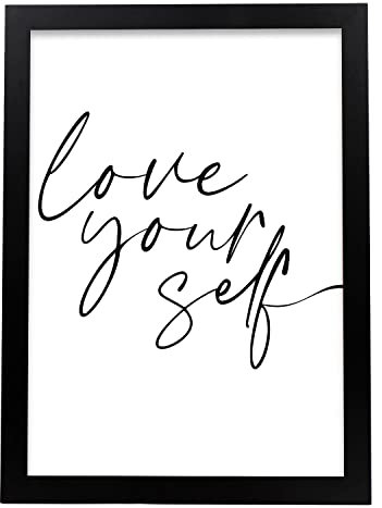 Nacnic Dekorativer Kunstdruck mit Illustration von Love Yourself im A3-Format, inspirierender Stil, zur Dekoration von Zuhause, Wohnzimmer, Zimmer, Arbeitszimmer.