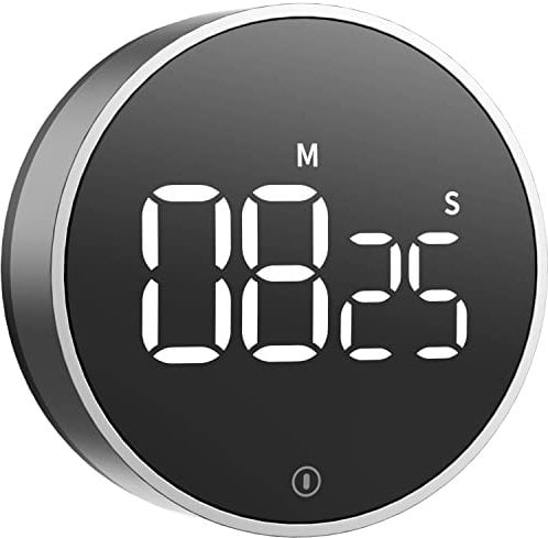 VOCOO Minuteur numérique de Cuisine - Grand minuteur à Compte à rebours à LED avec Volume à 3 Niveaux et Aimant Puissant, Facile à Utiliser pour Les Enfants Plus âgés (Piles incluses) (Gris foncé)