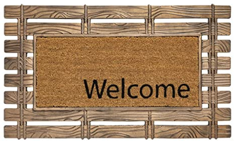 Gummi Kokos Fußmatte Barracuda Welcome Natur Gold Bronze 45 x 75 cm Fußabtreter Türmatte