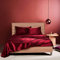 Satin Spannbettlaken 200x200 Boxspringbett Weinrot Rot Muster Satin Bettlaken Frottee Satin Glänzend Seide Spannbetttuch 200 x 200 Uni Spannbetttücher für Hohe Matratze bis 25-30 cm