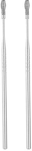 UKD 2 pièces Cure-Oreilles en Acier Inoxydable Curette dissolvant de Cire d'oreille Spirale Ressort Cure-Oreilles Nettoyeur d'oreille Excellent Métallique