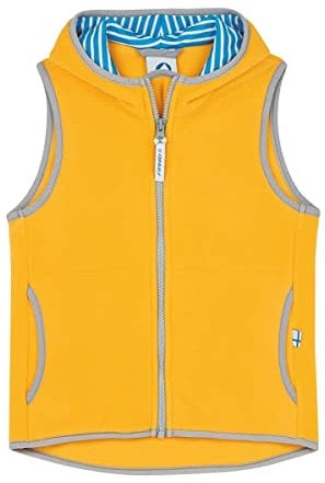 Finkid Poppeli Gelb - Vielseitige Zip-in kompatible Kinder Fleece Weste, Größe 140-150 - Farbe Yellow - Storm