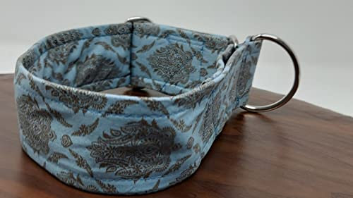 Windhundhalsband,Martingale fürSaluki,Whippet,Italian Greyhound, Lurcher und Windhund oder Greyhound (Br. 5 cm/39/44 cm 15,3/17,3 Zoll, Orient Blau)