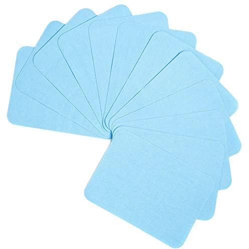 GYGYL 12Pcs 100% Cotton Iron-on Patches, Repair Patches for Clothing, Iron on for Inside Jeans and Clothing Repair (Sky Blue )