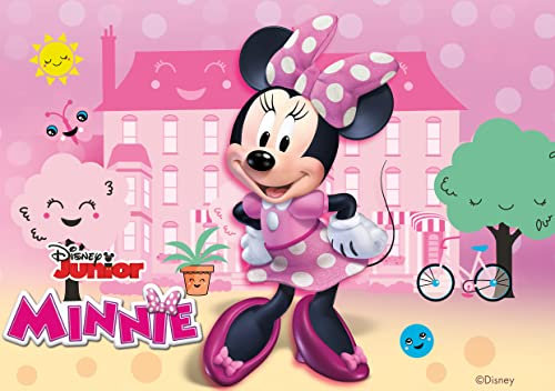 Dekora - Minnie Mouse Disney - Papier Comestible pour Gâteau d' Anniversaire - Décoration pour Gâteau en Feuille d’Azyme - A5