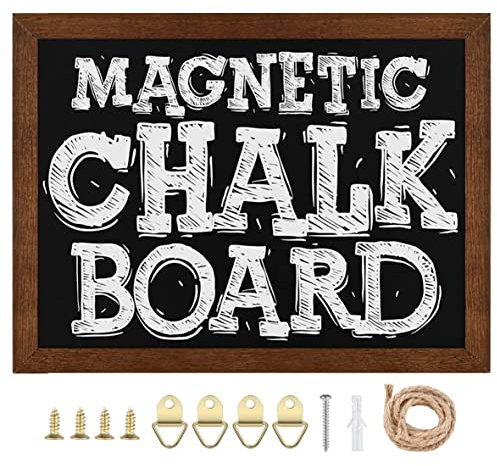 30 x 40 cm Kreidetafel für Wand, Massivholzrahmen, magnetische Kreidetafel, rustikale Walnuss-Rahmen, Kreidetafel für Hochzeit, Küche, Bar, Restaurant, Menü und Heimdekoration (1 Stück, HB, BN)