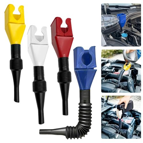 XPJBKC Entonnoir Carburant Pliable, 4 Pièces Outil de Drainage Flexible Entonnoir à Clapet, Universel Entonnoir Essence Entonnoir Huile Moteur pour Moto Voiture Automobile