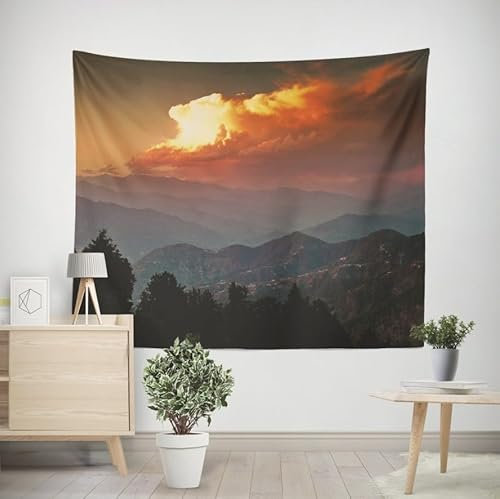 EHOMERY Wandteppich für Kinder Zimmer Wandbehänge Deko Sonnenuntergang Indie Aesthetic Wanddekoration Jugendzimmer Mädchen Wohnzimmer Schlafzimmer Wandbehang Dekoration 200x150cm