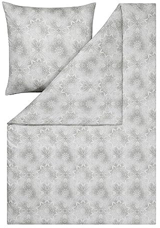 ESTELLA Mako Interlock Jersey Bettwäsche Amalie Silber 1 Bettbezug 135 x 200 cm + 1 Kissenbezug 80 x 80 cm