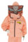LYSON Imkerjacke mit Hut Imkerbluse Schutz vor Mücken und Insekten sportlicher Style – Imkerbekleidung Schutz vor Bienen Insekten Imkereibedarf Lachsfarbe Größe L