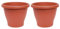 AC - Pack de 2 Macetas Mediterráneas - Plástico Resistente - Ideal para el Hogar, Plantas, Jardín, Decoración. - Cuidado de Plantas - Forma Redonda - 30 cm - Color Marrón