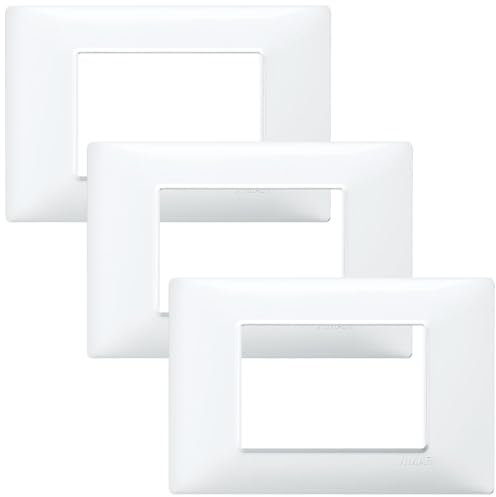 Vimar 14653.01 Placca 3 moduli in tecnopolimero, Bianco, ‎12 x 8 x 0.9 cm, 1 pezzo (Confezione da 3)