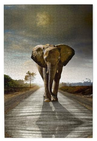 3D-Elefant 1000 Holzpuzzles in Kunststoffboxen (vertikale Version), die interessante Puzzles für alle Altersgruppen sind