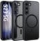 Opkiegrn Cover Magnetica per Samsung Galaxy S23 5G con 2 Vetro Temperato, [Protezione Fotocamera] Custodia Traslucida Opaca Posteriore, Sottile Antiurto Anti-Impronte Case Samsung S23 (Nero)