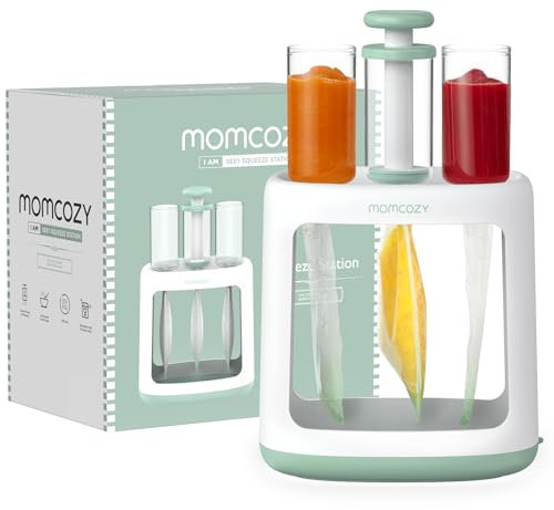 Momcozy Squeeze Station für selbstgemachte Babynahrung, Beutelbefüllstation für Püree-Nahrung für Babys und Kleinkinder, Keine Lebensmittelspritzer, Spülmaschinenfest, BPA-frei
