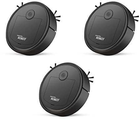 BRETALE 3X Aspiradora Robótica Inteligente de Bajo Ruido Barredora de Piso Recogedor de Polvo Limpiador de Alfombras, Negro