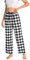 Cyathea Pantalon de pyjama pour femme - 100 % flanelle de coton - Pantalon de pyjama à carreaux - Avec poches - Vêtement de nuit - Bas de pyjama doux pour femme - Taille réglable avec cordon de