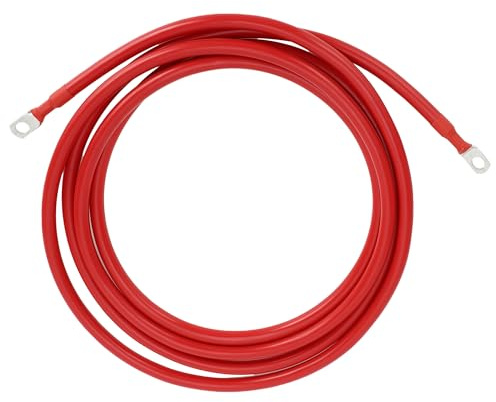 RATCHROLL 1 Pc Universal Battery Inverter Cable 5/16 Lug 10FT Battery Cable 4 AWG Gauge Red Tinned Copper