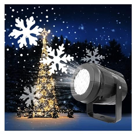 LED Snowflake Projector Holiday Lights Christmas Project Outdoor Lamp Snow Spotlight For New Year Party - Light Show