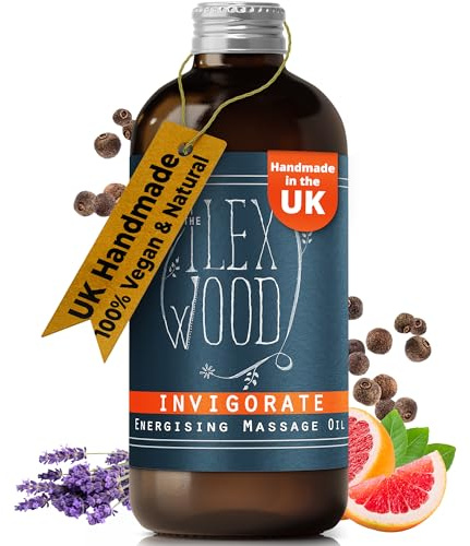 The Ilex Wood (Invigorate Beleben – Veganes, natürliches, energetisierendes Spa-Massageöl, handgefertigt, Grapefruit – pikant, zitrisch, schwarzer Pfeffer – warm, würzig)