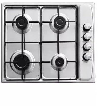 Piano Cottura 4 Fuochi 60 cm Da Incasso Inox Acciaio Liscio