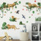 Wandtattoo Dschungel Leopard auf Ästen, 2 Stück 30x90cm tropisches Wandbild mit Wandsticker für Wohnzimmer Schlafzimmer Kinderzimmer Natur Dekoration Dschungel Tiere Wandaufkleber für Haus