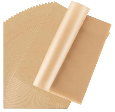 MUXHEL Lot de 300 feuilles de papier sulfurisé sans pfas, 30 x 40 cm, papier sulfurisé pour la cuisson, papier sulfurisé marron, papier de parchment, pour fromage, sandwich, hamburgers