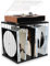 Emfogoo Caja Vinilos, Madera Soporte Vinilos, Estilo Vintage Multifuncional Mueble para Vinilos con 3 Compartimentos, Tocadiscos de Vinilo Stand hasta 100 Álbumes, para Sala de Estar Oficina (Negro)