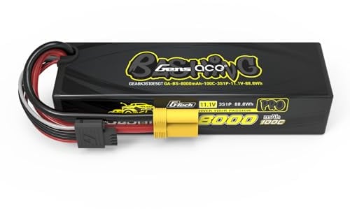 Gens Ace 8000 mAh 11,1 V 100C 3S1P LiPo Akku EC5-Bashing Series – Hochleistungsbatterie für RC Autos 1:7/1:8/1:10 Maßstab