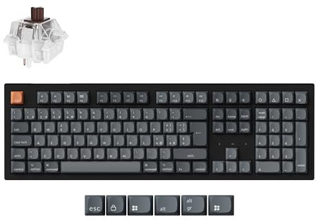 Keychron K10 Max Layout Italiano ISO, Tastiera Meccanica Wireless Full-Size, Bluetooth/2.4GHz/USB-C, Hot-Swappable, QMK/VIA, per Windows, macOS e Linux, Super Brown Switch