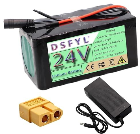 SXYKXYDL Batterie Lithium 24 V (25,2 V) PVC Rechargeable pour Moteur 0-600 W avec Chargeur (24 V (25,2 V) 20 Ah)