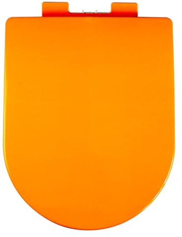 Brigtviee Soft Close Toilet Seat, Quiet and Slow Close Lid and Seat, Quick-Release, Easy to Install also Easy to Clean, Top Mount, D/U-Shaped Toilet Seats, PP,Orange,36x44.5cm