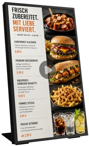 Canlarriz 18,5 pollici HD 500 Nits Desktop Digital Signage terminal pagamento per negozi al dettaglio, display commerciale, schermo pubblicitario, Android, con ingresso HDMI, lettore multimediale