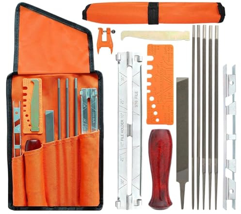 Weqizuerqi Schärfgerät für Kettensäge, 14-teiliges Set mit Schärfgeräten, Zubehör für Haus, für Arbeit, Außenbereich, Gartenpflege