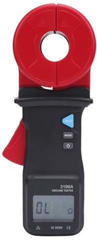 Zerodis Clamp Earth Resistor Tester, Digital Voltage Tools with Automatic Range Shifting, 0.01-200Ω for Telecommunications, Electric Power, and Industrial Use