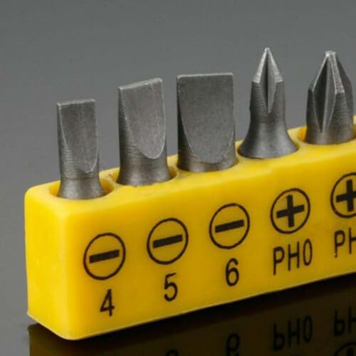 10 Stück Schraubendreher-Bits Set mit Sechskantschaft für Bohrmaschine und Elektro-Treiber, Magnethalter für PH0 PH1 PH2 PH3 für T15 für T20 für T25 4 5 6 mm, 1/4 Zoll Fit