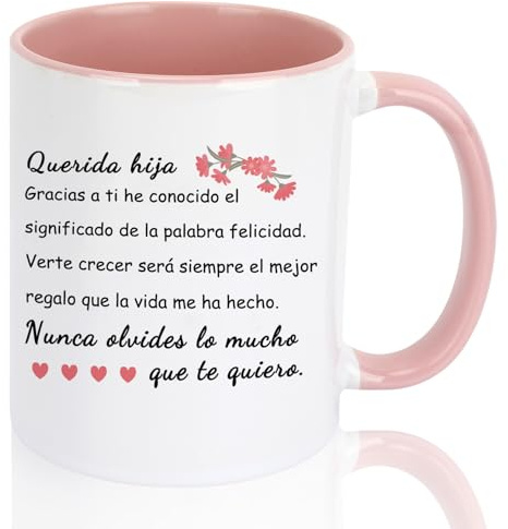 Yeeaulpa Regalo Hija Taza Regalo para Mi Hija Cumpleaños Adulta Original Personalizado Calendario de Adviento Navidad Reyes Original San Valentin